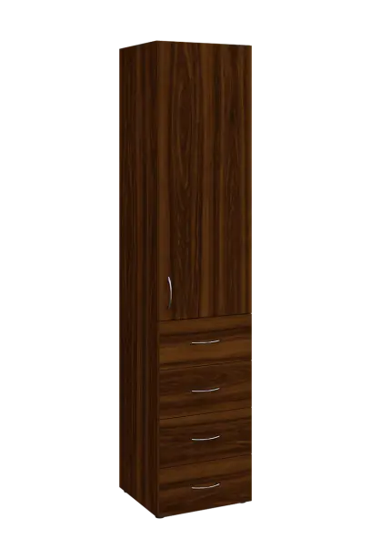 NN 5 - 44ZD skříň vysoká, 4-zásuvková/1-dveřová, pravá, 1800x400x400, ořech královský